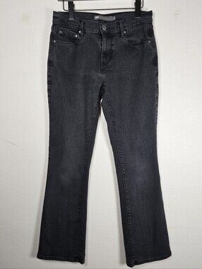 Levi's 515 Mid Rise Bootcut Jeans 6M Faded Black Charcoal Stretch Womens 31x31